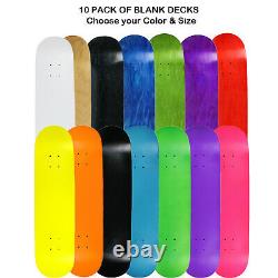 10 Pro Skateboard Decks Blank Choose Your Color + Size (7.75 8.0 8.25 8.5)
