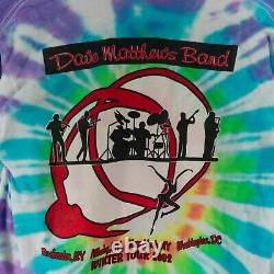 2002 Dave Matthews Band Winter Tour Long Sleeve Tie Dye T-Shirt Size Large