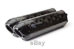 2008-2015 Hayabusa Two Brothers Dual Exhaust Black Series Carbon Fiber Slip On