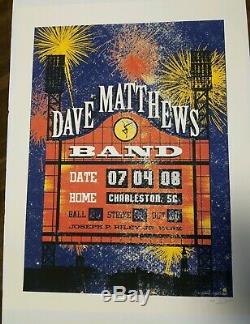 2008 Dave Matthews Band Charleston Concert Poster Methane Signed AP Mint RARE