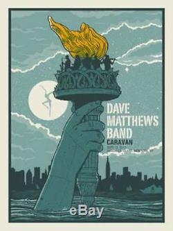 2011 Dave Matthews Band Randall's Island Caravan Torch Concert Poster 9/16 Bonus
