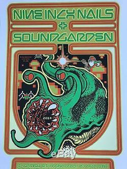 2014 Soundgarden Nine Inch Nails Concert Tour Poster Ames Brothers #/115 S/n