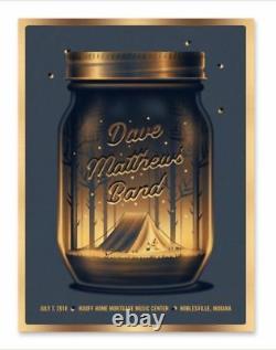 2018 Dave Matthews Band Noblesville Deer Creek Gold Foil Concert Poster 7/7 S/n