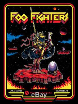 2018 Foo Fighters Columbia Joust Game Concert Poster 7/6 #/75 Ae Mint S/n