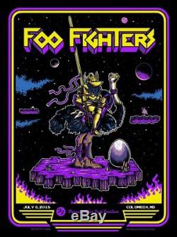 2018 Foo Fighters Columbia Joust Game Hyper Variant Concert Poster 7/6 #/25 S/n