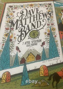 2024 Dave Matthews Band European Tour Oslo Norway poster 4-7-24 of 300 IN HAND