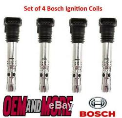 Bosch Ignition Coil Set Of 4 Audi A3 Tt Vw Golf Mk4 1.8t Gti Aum Auq Amk Bam