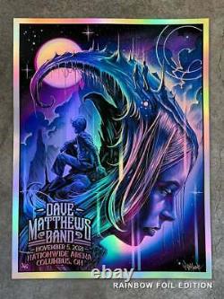 DMB COLUMBUS Poster Rainbow Foil /75 Dave Matthews Signed and Numbered Maxx242
