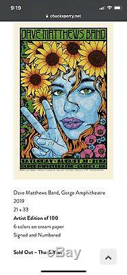 DMB Dave Matthews Band Chuck Sperry Poster Gorge Artist Edition 2019 /100