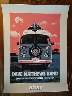 DMB Dave Matthews Band Gorge N1 VW BUS Poster Methane Studios signed #650/830