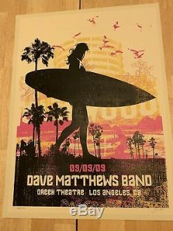 DMB Dave Matthews Band Los Angeles Greek Theater 9/9/09 Surfer Girl Poster