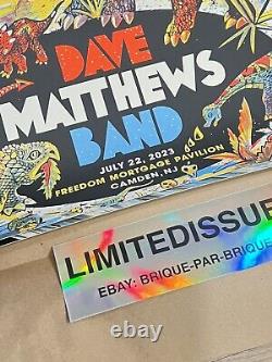 Dave Matthew's Band 7-22-2023 Camden NJ Zeb Love SIGNED /50 Silkscreened Poster