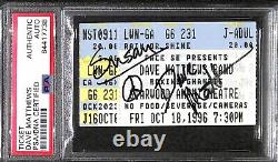 Dave Matthews Band 1996 Crash Tour Signed Autographed Ticket PSA Rare! POP 1
