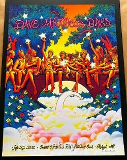 Dave Matthews Band 2021 Raleigh NC James Flames 7/23/21 Walnut Creek Show Poster