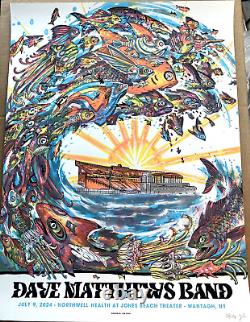 Dave Matthews Band AP Poster Jones Beach Wantagh NY 2024 S/N Signed #/50 ZebLove