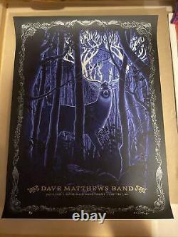 Dave Matthews Band Alpine Valley Poster 22 S/N X/70 Midnight Variant NC Winters