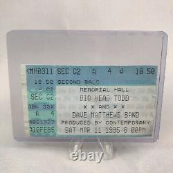 Dave Matthews Band Big Head Todd MO Concert Ticket Stub Vintage March 11 1995