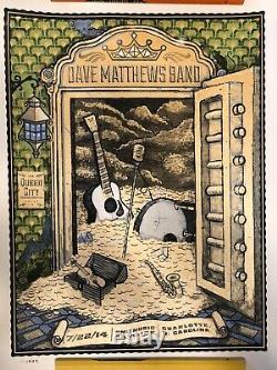 Dave Matthews Band Concert Poster Charlotte NC July 22 2014 7/22/14