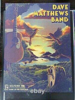 Dave Matthews Band Concert Poster Gilford Birds 8/24/2021