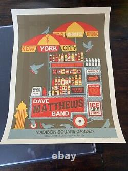 Dave Matthews Band Concert Poster Madison Square Garden Hot Dog Cart NYC