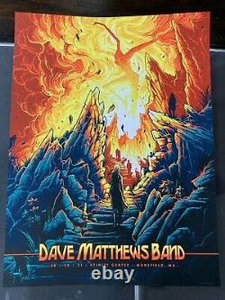 Dave Matthews Band Concert Poster Mansfield Fire Firedancer 8/20/2021