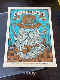 Dave Matthews Band Concert Poster Noblesville Bearded Man 6/22/2012
