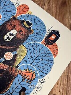 Dave Matthews Band Concert Poster Noblesville IN 7/6/2018 Country Bear Guitar
