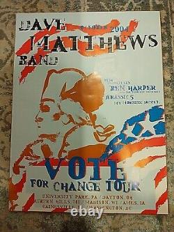 Dave Matthews Band Concert Poster Vote for Change 2004 Gainesville FL withTicket