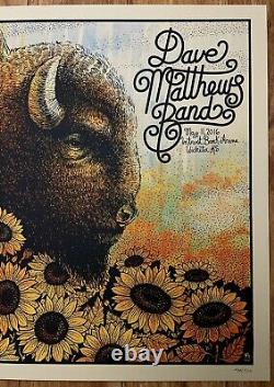 Dave Matthews Band Concert Poster Wichita KS Buffalo Daisy Flowers Tour 5/11/16