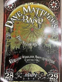 Dave Matthews Band Concert Venue Poster 4/28-29 2009 AlpharettA GA Avett Bros