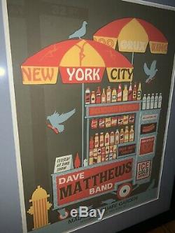 Dave Matthews Band DMB Hot Dog Cart Poster GRUX Methane 11/13/10 Framed NYC NM