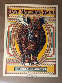 Dave Matthews Band DMB Poster 2019 Gorge WA Weekend Rhino Ben Kwok #/1300 MINT