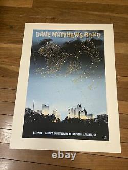 Dave Matthews Band DMB Poster 7/27/10 Aaron's Amphitheatre Atlanta Signed AP