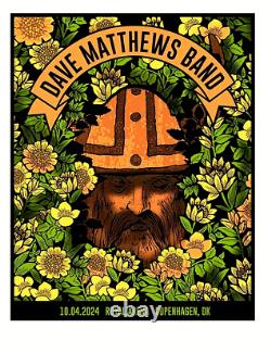 Dave Matthews Band European Tour Poster Copenhagen 4-10-24 2024 #/350 METHANE