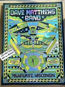 Dave Matthews Band Milwaukee 2021 Holographic Rainbow AP Foil Poster S/N #/50