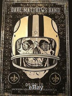Dave Matthews Band New Orleans Saints Helmet Skull Poster 2010 Jackson Square