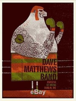 Dave Matthews Band Poster 10 Dublin Ireland Signed & Numbered #/400 Rare
