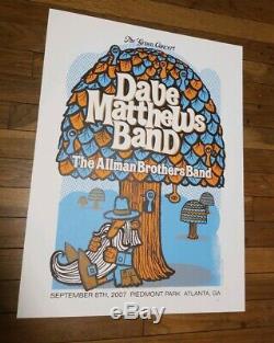 Dave Matthews Band Poster 2007 Piedmont Park Atlanta Concert AP RARE MINT