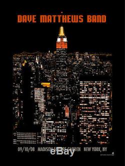 Dave Matthews Band Poster 2008 Madison Square Garden MSG NY Empire #/575