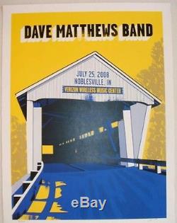 Dave Matthews Band Poster 2008 Noblesville, IN Signed AP Rare! Sold Out
