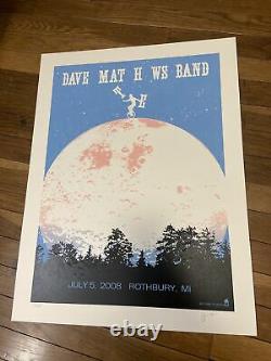 Dave Matthews Band Poster 2008 Rothbury MI. Music Festival Signed #ed 19x25