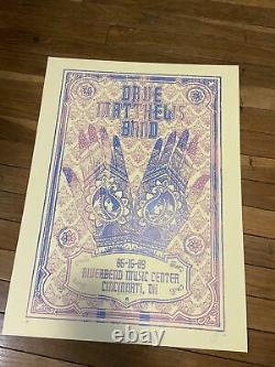 Dave Matthews Band Poster 2009 Riverbend Cincinnati OH Signed Rare 18 X 24