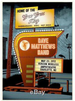Dave Matthews Band Poster 2012 Charlotte North Carolina Signed A/P