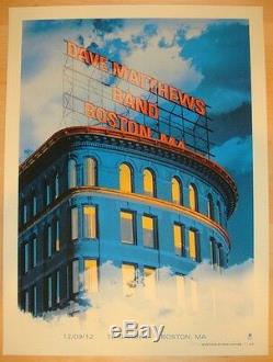 Dave Matthews Band Poster 2012 TD Garden Boston MA Signed & Numbered #/615 Rare