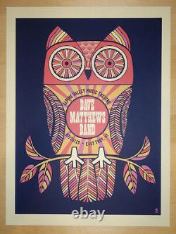 Dave Matthews Band Poster 2015 Alpine East Troy WI N2 Owl Numbered #/1155