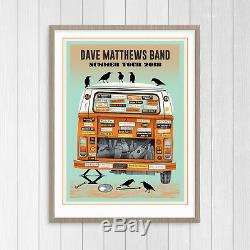 Dave Matthews Band Poster 2018 Summer Tour Orange Ed. Mint S/N Methane