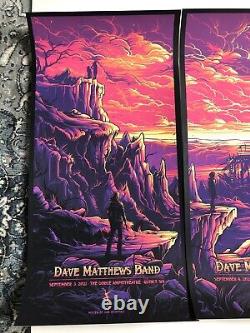 Dave Matthews Band Poster 2021 Gorge WA Triptych Set of 3 Mumford Signed #/60 AP
