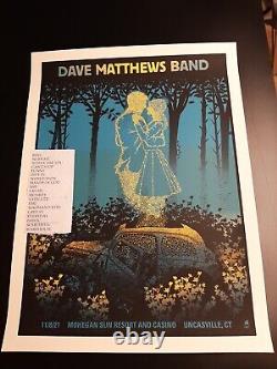 Dave Matthews Band Poster 2021 Mohegan Sun Uncasville CT 11/8/2021 with setlist