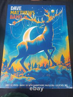 Dave Matthews Band Poster 2023 Gilford NH New Hampshire Pavilion 7/12/2023 DMB