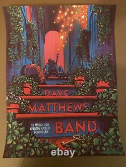 Dave Matthews Band Poster 3/13/2019 London UK by James Flames SE #/300